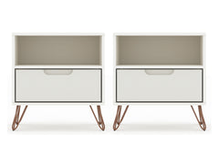 Rockefeller Nightstand 1.0 in Off White (set of 2) - Ornate Home
