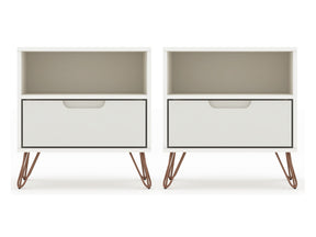 Rockefeller Nightstand 1.0 in Off White (set of 2) - Ornate Home