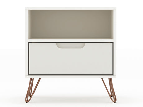 Rockefeller Nightstand 1.0 in Off White (set of 2) - Ornate Home