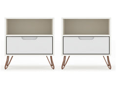 Rockefeller Nightstand 1.0 in White (set of 2) - Ornate Home