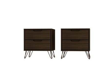 Rockefeller Nightstand 2.0 in Brown (set of 2) - Ornate Home