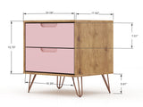 Rockefeller Nightstand 2.0 in Nature and Rose Pink (set of 2) - Ornate Home
