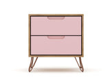 Rockefeller Nightstand 2.0 in Nature and Rose Pink (set of 2) - Ornate Home