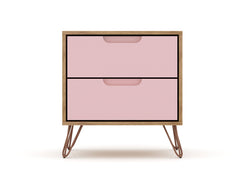 Rockefeller Nightstand 2.0 in Nature and Rose Pink (set of 2) - Ornate Home