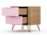 Rockefeller Nightstand 2.0 in Nature and Rose Pink (set of 2) - Ornate Home