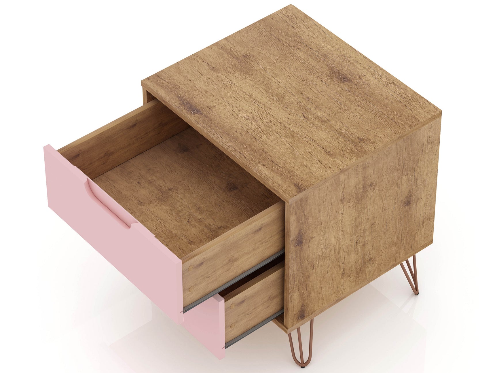 Rockefeller Nightstand 2.0 in Nature and Rose Pink (set of 2) - Ornate Home