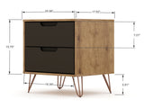 Rockefeller Nightstand 2.0 in Nature and Textured Grey (set of 2) - Ornate Home