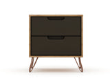 Rockefeller Nightstand 2.0 in Nature and Textured Grey (set of 2) - Ornate Home