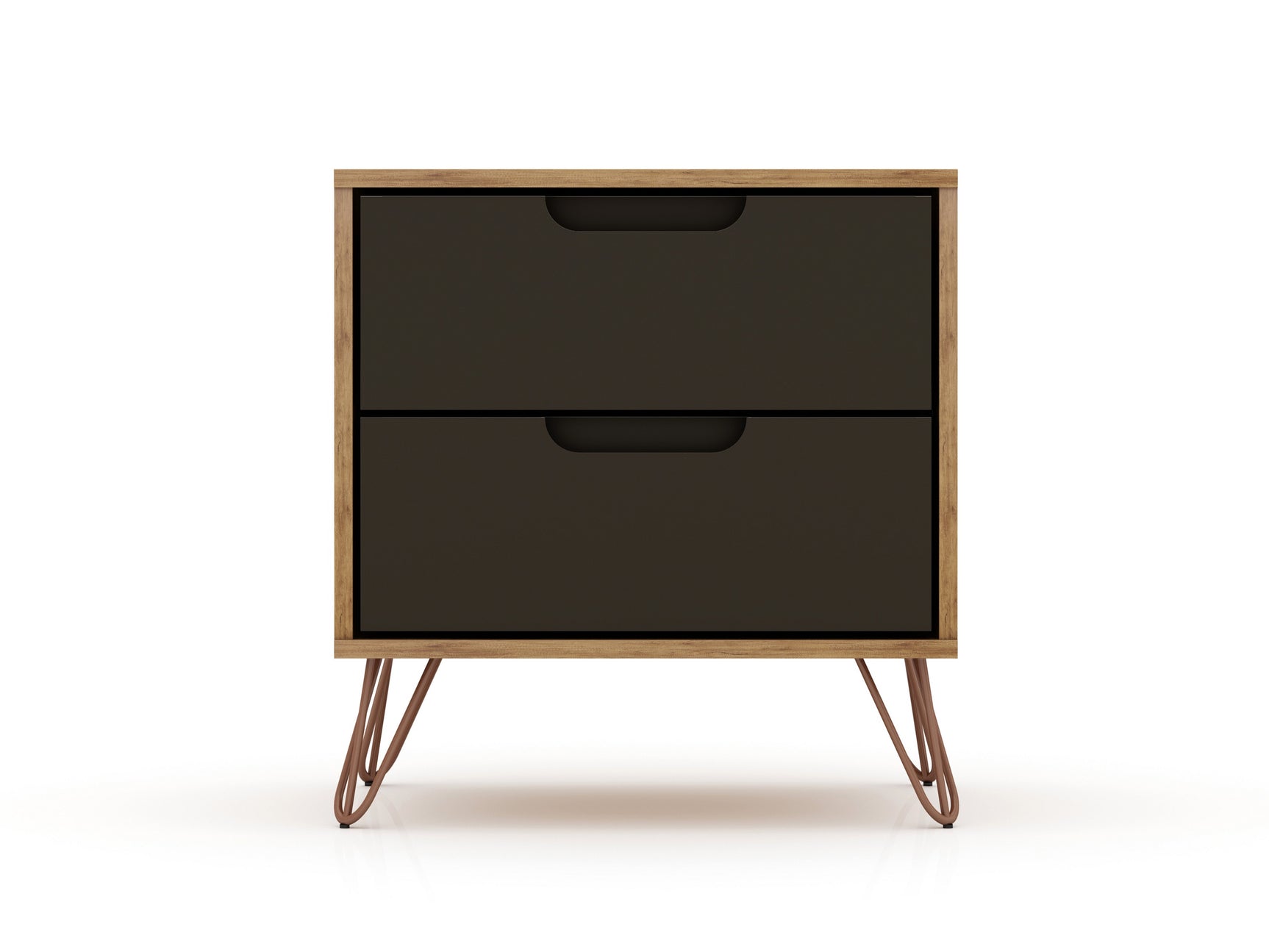 Rockefeller Nightstand 2.0 in Nature and Textured Grey (set of 2) - Ornate Home
