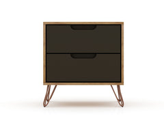 Rockefeller Nightstand 2.0 in Nature and Textured Grey (set of 2) - Ornate Home