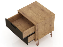 Rockefeller Nightstand 2.0 in Nature and Textured Grey (set of 2) - Ornate Home