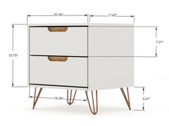 Rockefeller Nightstand 2.0 in Off White and Nature (set of 2) - Ornate Home