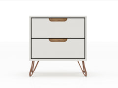 Rockefeller Nightstand 2.0 in Off White and Nature (set of 2) - Ornate Home