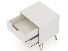 Rockefeller Nightstand 2.0 in Off White and Nature (set of 2) - Ornate Home