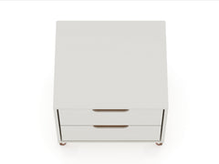 Rockefeller Nightstand 2.0 in Off White and Nature (set of 2) - Ornate Home