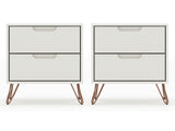 Rockefeller Nightstand 2.0 in Off White (set of 2) - Ornate Home