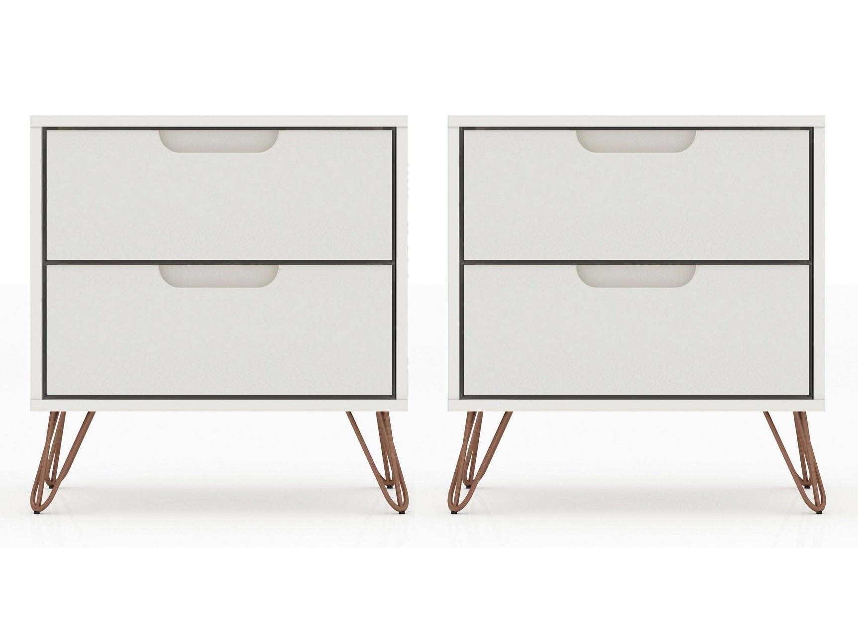 Rockefeller Nightstand 2.0 in Off White (set of 2) - Ornate Home