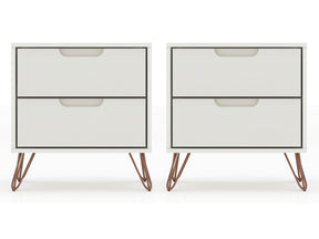 Rockefeller Nightstand 2.0 in Off White (set of 2) - Ornate Home