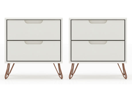 Rockefeller Nightstand 2.0 in Off White (set of 2) - Ornate Home