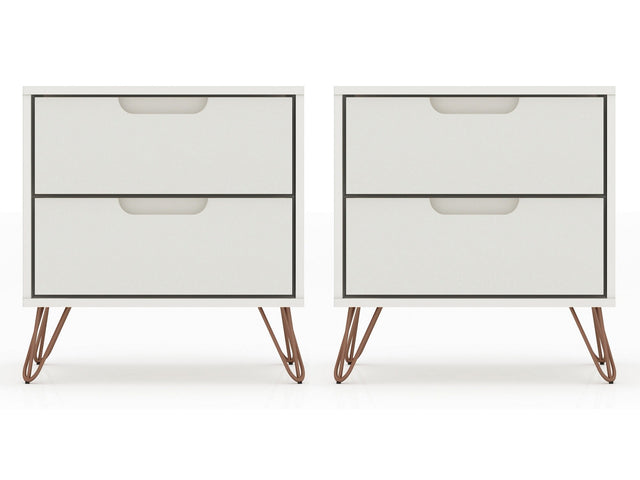 Rockefeller Nightstand 2.0 in Off White (set of 2) - Ornate Home