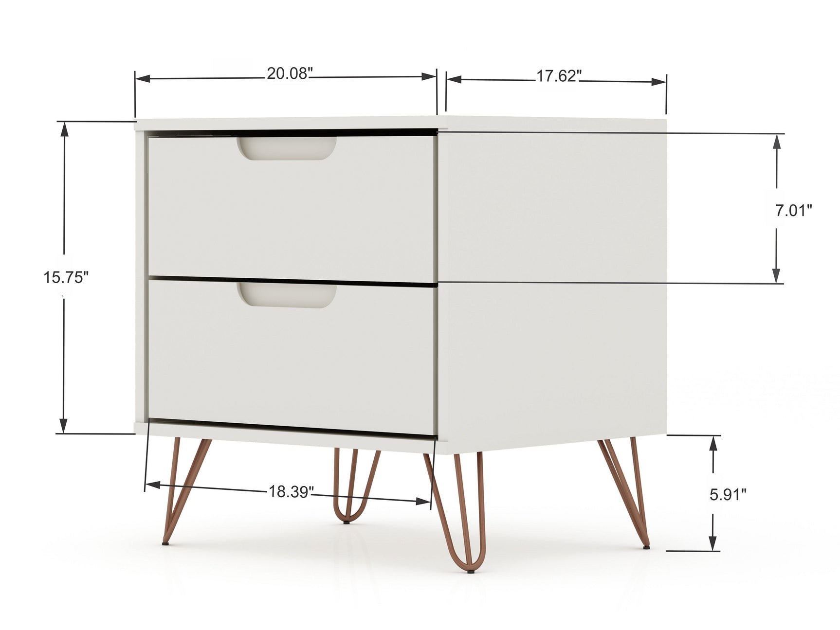 Rockefeller Nightstand 2.0 in Off White (set of 2) - Ornate Home