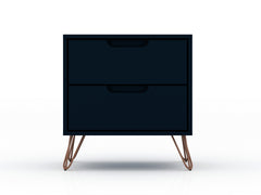 Rockefeller Nightstand 2.0 in Tatiana Midnight Blue (set of 2) - Ornate Home