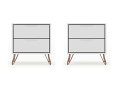 Rockefeller Nightstand 2.0 in White (set of 2) - Ornate Home