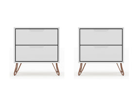 Rockefeller Nightstand 2.0 in White (set of 2) - Ornate Home