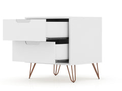 Rockefeller Nightstand 2.0 in White (set of 2) - Ornate Home