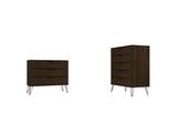 Rockefeller Tall 5-Drawer Dresser and Standard 3-Drawer Dresser in Brown - Ornate Home