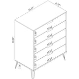 Rockefeller Tall 5-Drawer Dresser and Standard 3-Drawer Dresser in Nature and Rose Pink - Ornate Home