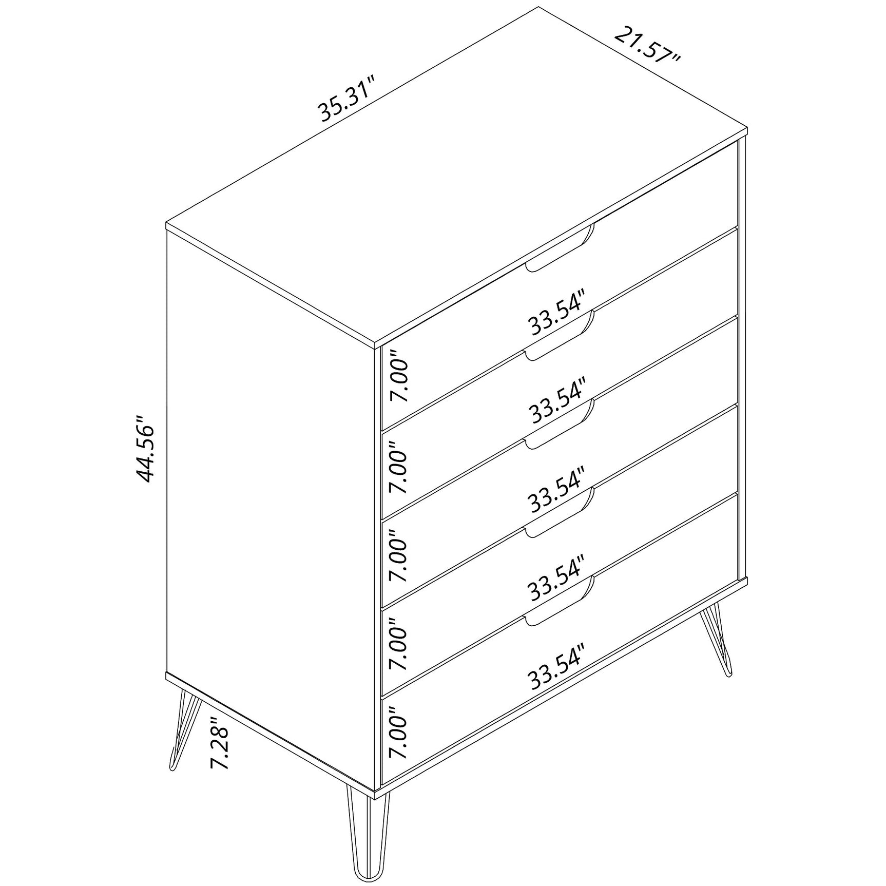 Rockefeller Tall 5-Drawer Dresser and Standard 3-Drawer Dresser in Nature and Rose Pink - Ornate Home