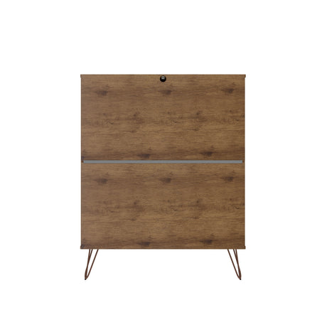 Rockefeller Tall 5-Drawer Dresser and Standard 3-Drawer Dresser in Nature and Rose Pink - Ornate Home