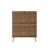 Rockefeller Tall 5-Drawer Dresser and Standard 3-Drawer Dresser in Nature and Textured Grey - Ornate Home