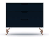 Rockefeller Tall 5-Drawer Dresser and Standard 3-Drawer Dresser in Tatiana Midnight Blue - Ornate Home