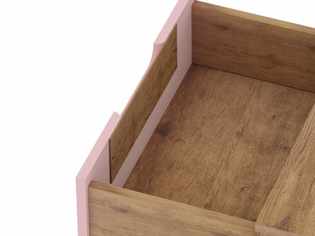 Rockefeller Tall 5-Dresser and 2-Drawer Nightstand in Nature and Rose Pink - Ornate Home