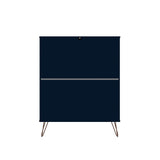 Rockefeller Tall 5-Dresser and 2-Drawer Nightstand in Tatiana Midnight Blue - Ornate Home