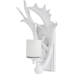 Rockland White Resin Antlers Wall Sconce - Ornate Home