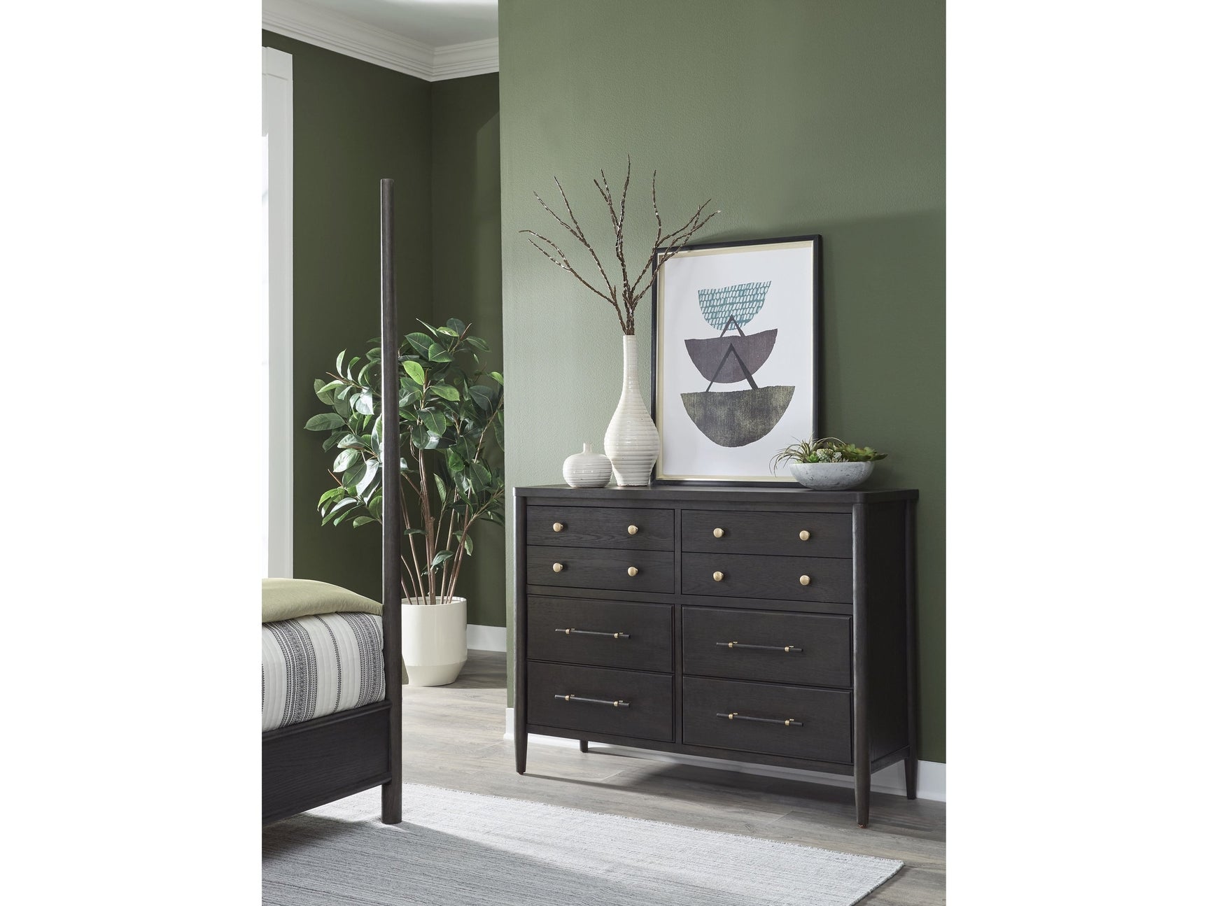 Rockport Eight Drawer Oak Wood Dresser in Yin - Ornate Home
