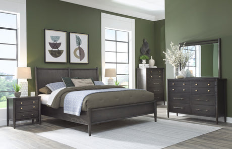 Rockport Oak Wood Queen Platform Bed in Yin - Ornate Home