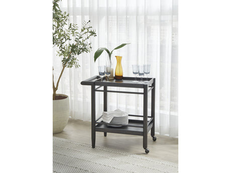 Rockport Yin Two Shelf Rolling Bar Cart - Ornate Home