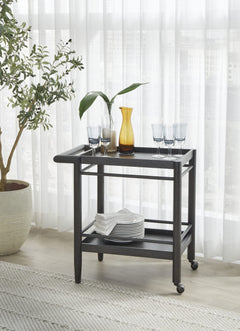 Rockport Yin Two Shelf Rolling Bar Cart - Ornate Home