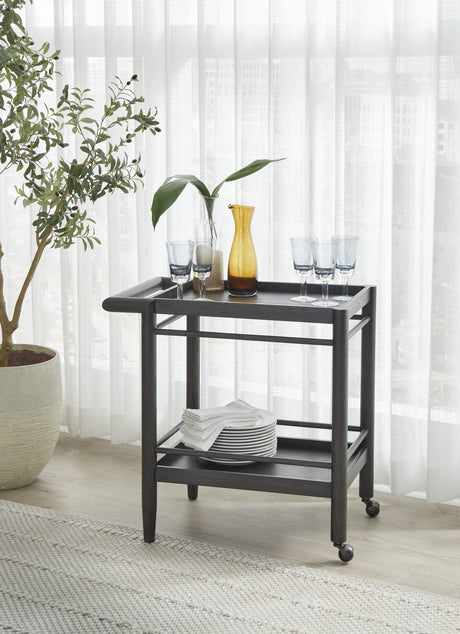 Rockport Yin Two Shelf Rolling Bar Cart - Ornate Home