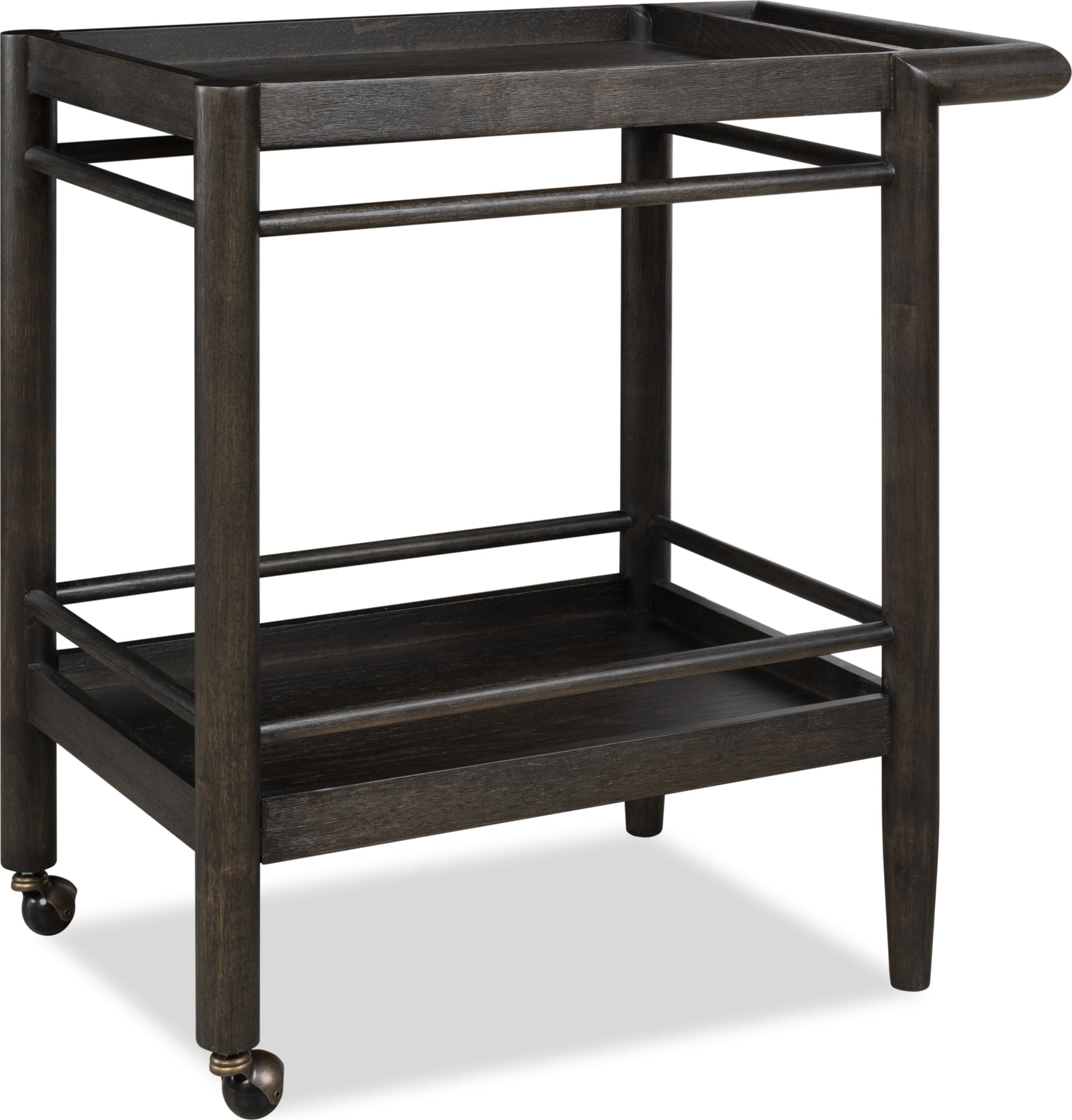 Rockport Yin Two Shelf Rolling Bar Cart - Ornate Home