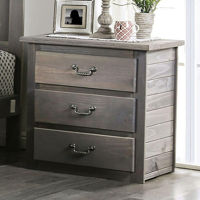Rockwall Weathered Gray Nightstand - Ornate Home