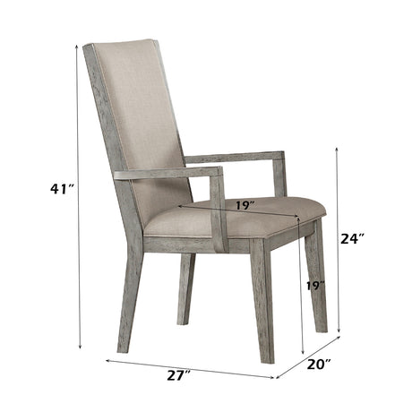Rocky Arm Chair in Gray Oak (Set of 2) 72863 - Ornate Home