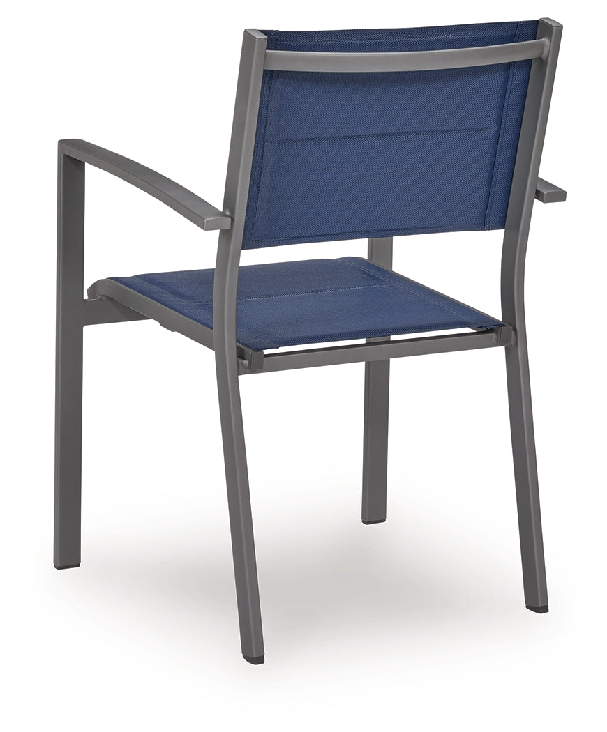 Rocky Creek Blue/Gray Sling Arm Chair (Set of 4) - Ornate Home
