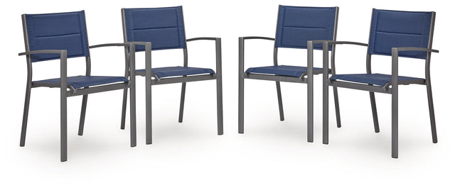 Rocky Creek Blue/Gray Sling Arm Chair (Set of 4) - Ornate Home
