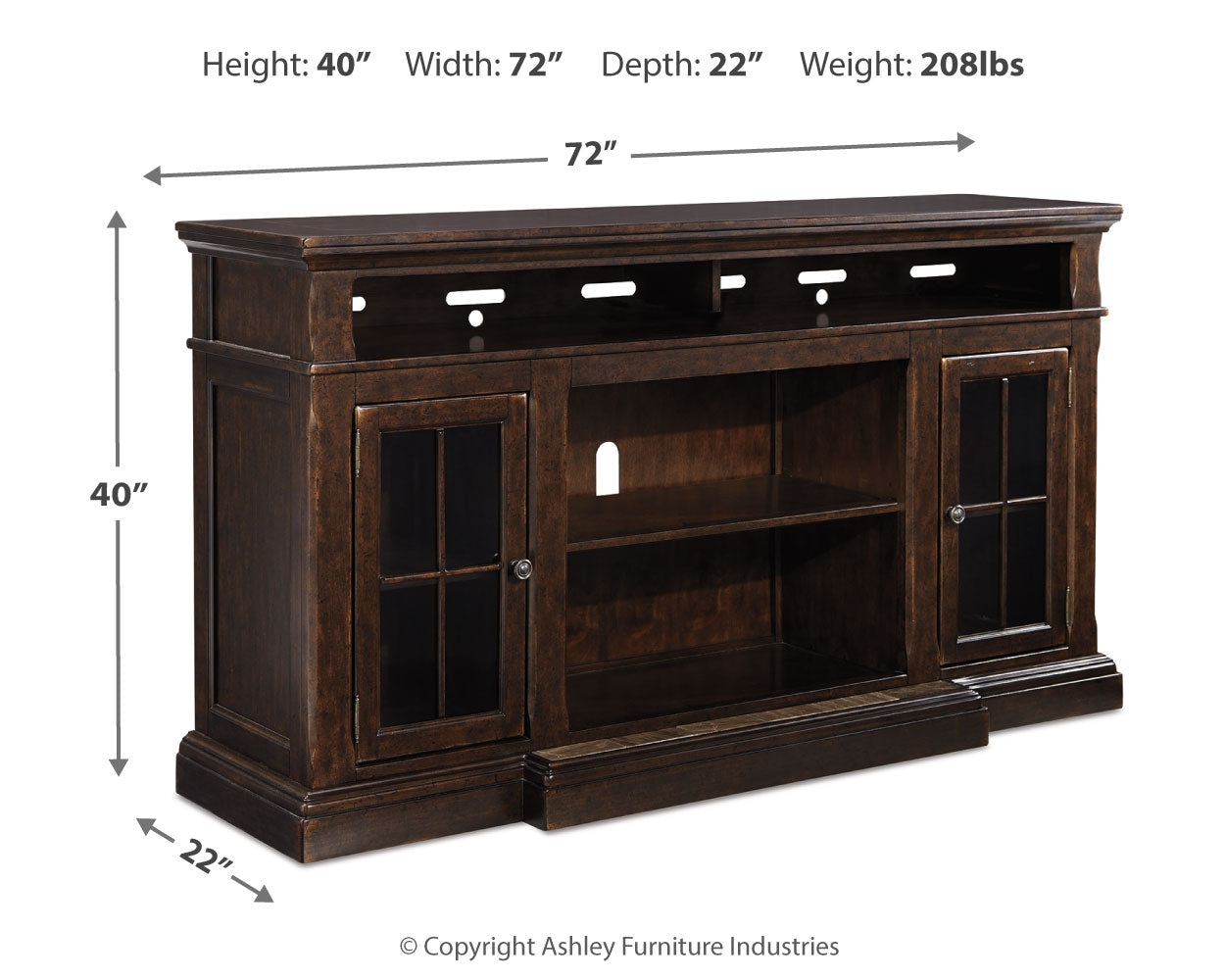 Roddinton Dark Brown 72" TV Stand (Online Special Price) - Ornate Home