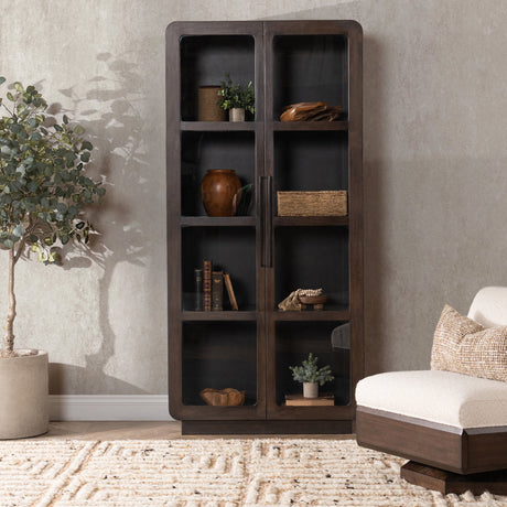 Rogers Dark Brown Display Cabinet - Ornate Home